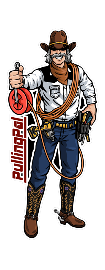 Pulling Pal cable installer mascot